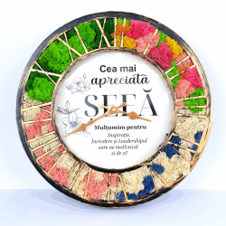 Ceas decorativ cu licheni -...