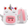 Ghiozdan de plus personalizat cu nume-Model Unicorn