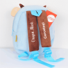Ghiozdan de plus personalizat cu nume-Model Blue Cow