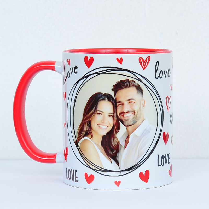Cană personalizată cu 2 fotografii -Model ” Love ”