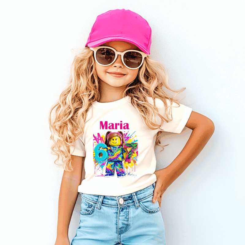 Tricou personalizat fete-Six Seven+nume